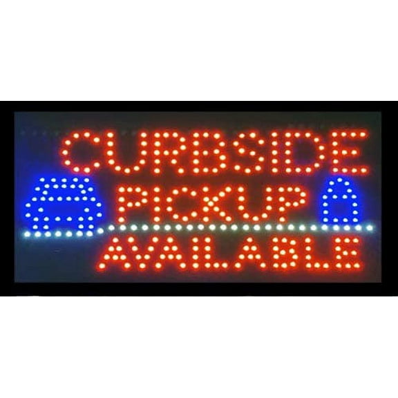Ultra Bright CURBSIDE Pickup Available 19'"x10 Open LED Neon Business Motion Light Sign HL103