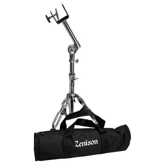 Bongo Stand with Gig Bag, Double Braced Adjustable Percussion Drum Stand - Zenison Bongo Holder for Drum Sets, Latin Percussion, Auxiliary Instruments