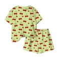 thumbnail image 6 of Zynoxe Girls Two Piece Sets Fashion Printed Short Sleeve T-shirts and Elastic Waist Shorts Sets Summer Flowy Loose Fit Ventilate Lounge Sets Green4 4-5 Years, 6 of 6