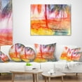 thumbnail image 4 of Designart Red Retro Palm Trees - Landscape Painting Throw Pillow - 12x20, 4 of 5