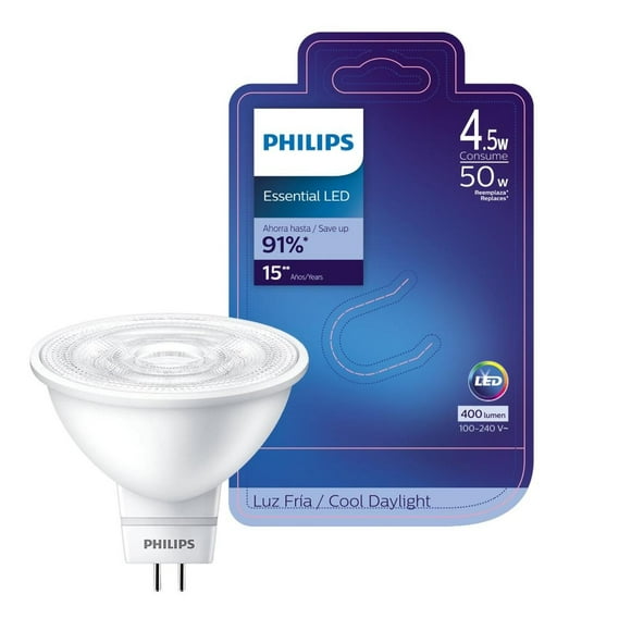 Foco Led Philips Mr16 Gu5.3 4.5W Luz Fria 400Lm