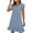 Blue, variant on Summer Midi Dresses for Women V-Neck Women's Dress with Short Sleeves Mid Length Decoration Fabric Ball Front Casual Outfit Summer Beach Fashion Vacation S-XXL