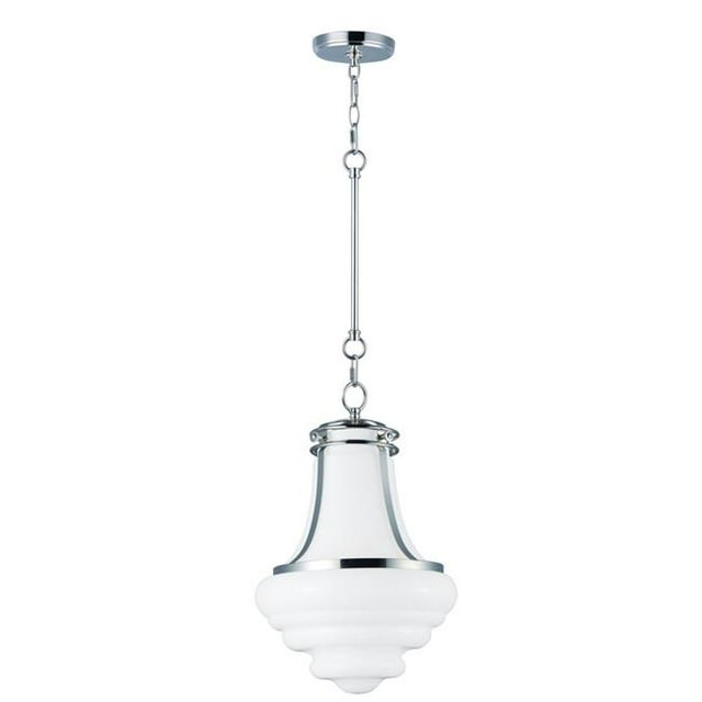 Maxim 25186WTPN Retro 1-Light Pendant, Polished Nickel
