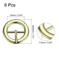 thumbnail image 2 of Uxcell 6Pack 0.94" Single Prong Belt Buckle Round Center Bar Buckles for Leather Craft, Gold, 2 of 7