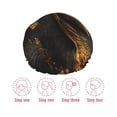 thumbnail image 5 of Kdxio Luxurious Gold Flow Print Shower Cap for Women,Elastic and Reusable,Double Waterproof Layers Bathing Hat, 5 of 6