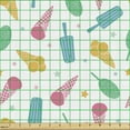 thumbnail image 2 of Ice Cream Sofa Upholstery Fabric by the Yard, Repetitive Star Ornaments Popsicles Cones Pattern Motifs on Plain Backdrop, Decorative Fabric for DIY and Home Accents, White Multicolor by Ambesonne, 2 of 5