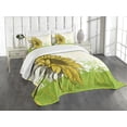 thumbnail image 2 of Ambesonne Nature Quilted Coverlet 3 Pcs, Floral with Sunflowers, King Size, Multicolor, 2 of 4