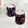 thumbnail image 2 of Yayeee 4 Pack Qtip Holder Bathroom Cotton Swab Canister with Lid Clear Dispenser Set, Black Roses, 2 of 6