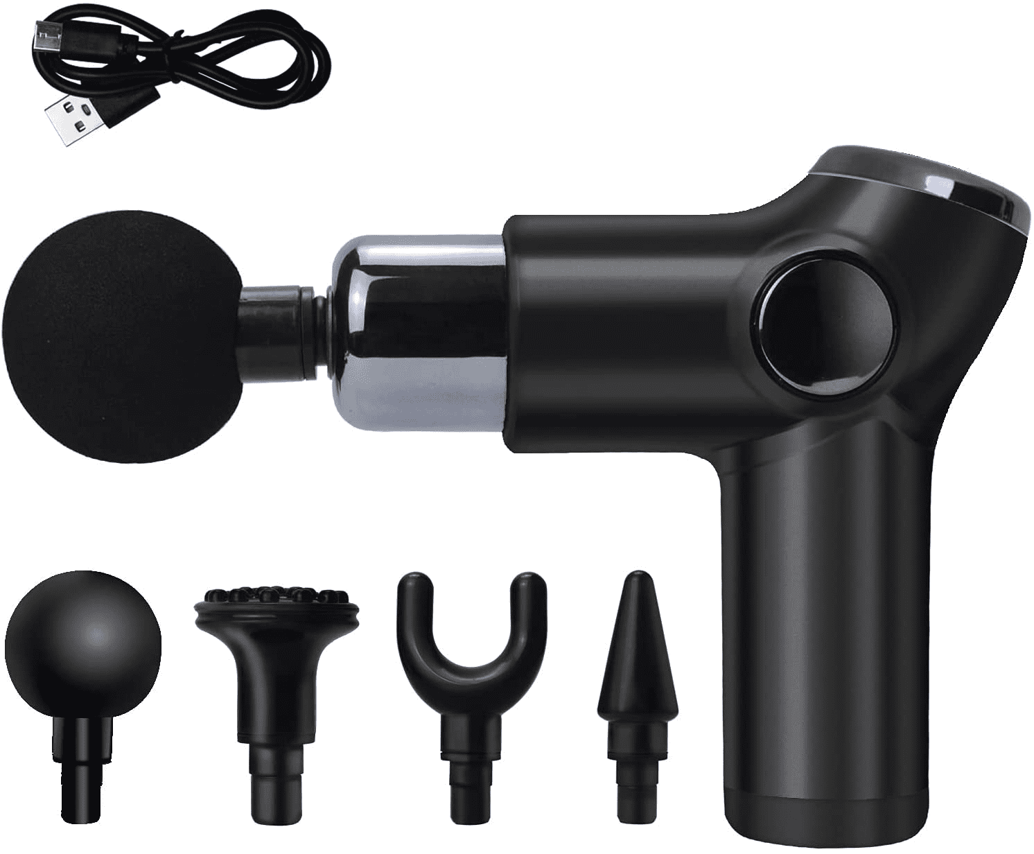 Pistola de masaje muscular-6 niveles ajustable Negro Malubero