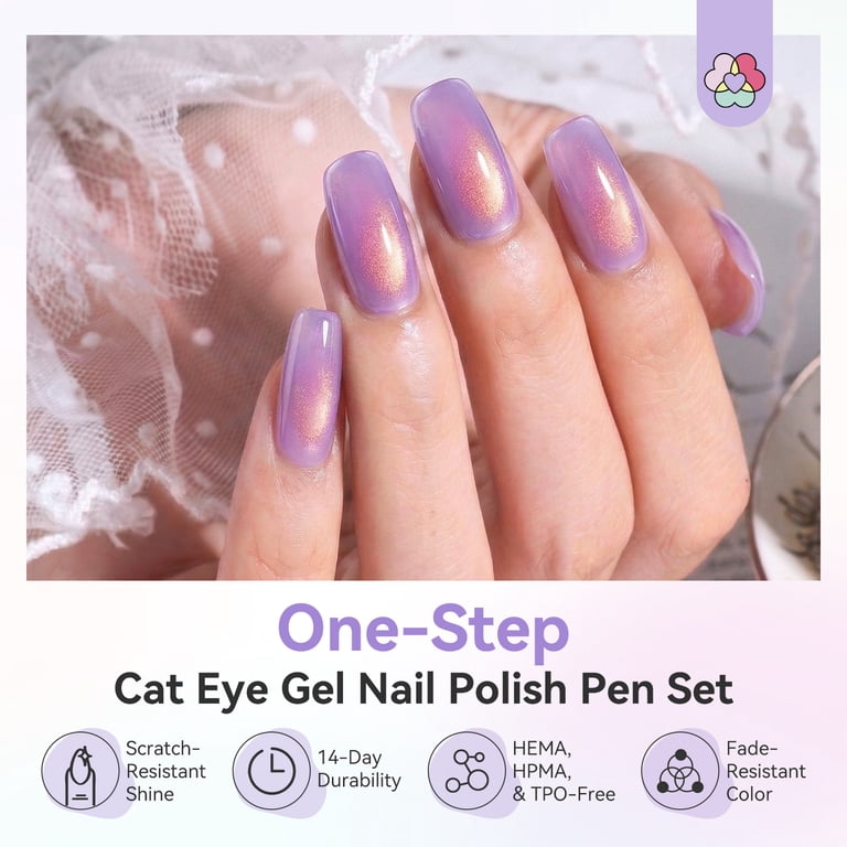Saviland Cat Eye One-Step Gel Nail Pens, 6 Colors, 4 ml photo 3