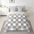 thumbnail image 2 of Homewish Minimalist Buffalo 7 Pieces Bedding Comforter Set For Adults Female Men,Geometric Plaid Grid Full Bedding Set Lightweight,Abstract Mid Century Fitted Sheet Flat Sheet,Breathable Home Decor, 2 of 8