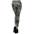 thumbnail image 2 of Lady's Printed Fashion Design Slim Yoga Leggings - Cub Markings Animal Print - Gray, 2 of 4