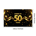thumbnail image 3 of LUUFILx Gold Cheers to 50 Years Banner, Festive Decoration for Milestone Events and Celebrations, Backdrop for Anniversary Parties, Birthday Decors, Event Props, 3 of 9