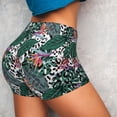 thumbnail image 3 of Picia Tropical Leaves Printed Workout Shorts for Women Seamless Scrunch Butt Lifting High Waisted Yoga Gym Booty Running Moisture-wicking Short Pants-, 3 of 9