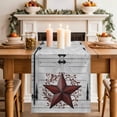 thumbnail image 2 of Table Runner 48 Inches Long for Kitchen Dining, Texas Star Retro Dresser Scarf Farmhouse, Dining Table Decorations for Wedding/Parties, Vintage Red Wooden Berry 13 x 48 In, 2 of 8