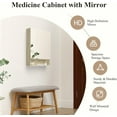 thumbnail image 5 of WYDK Bathroom Medicine Cabinet Mirror, 32" x 24" Bathroom Mirror with Storage, Medicine Cabinet Organizer with Single Door for Laundry Room (Dark Woodgrain/Medicine Cabinet Mirror-Single Door), 5 of 9