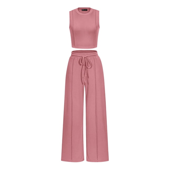 Conjunto de Ropa Casual para Mujer PRETTYGARDEN 2 Piezas Rosa XL