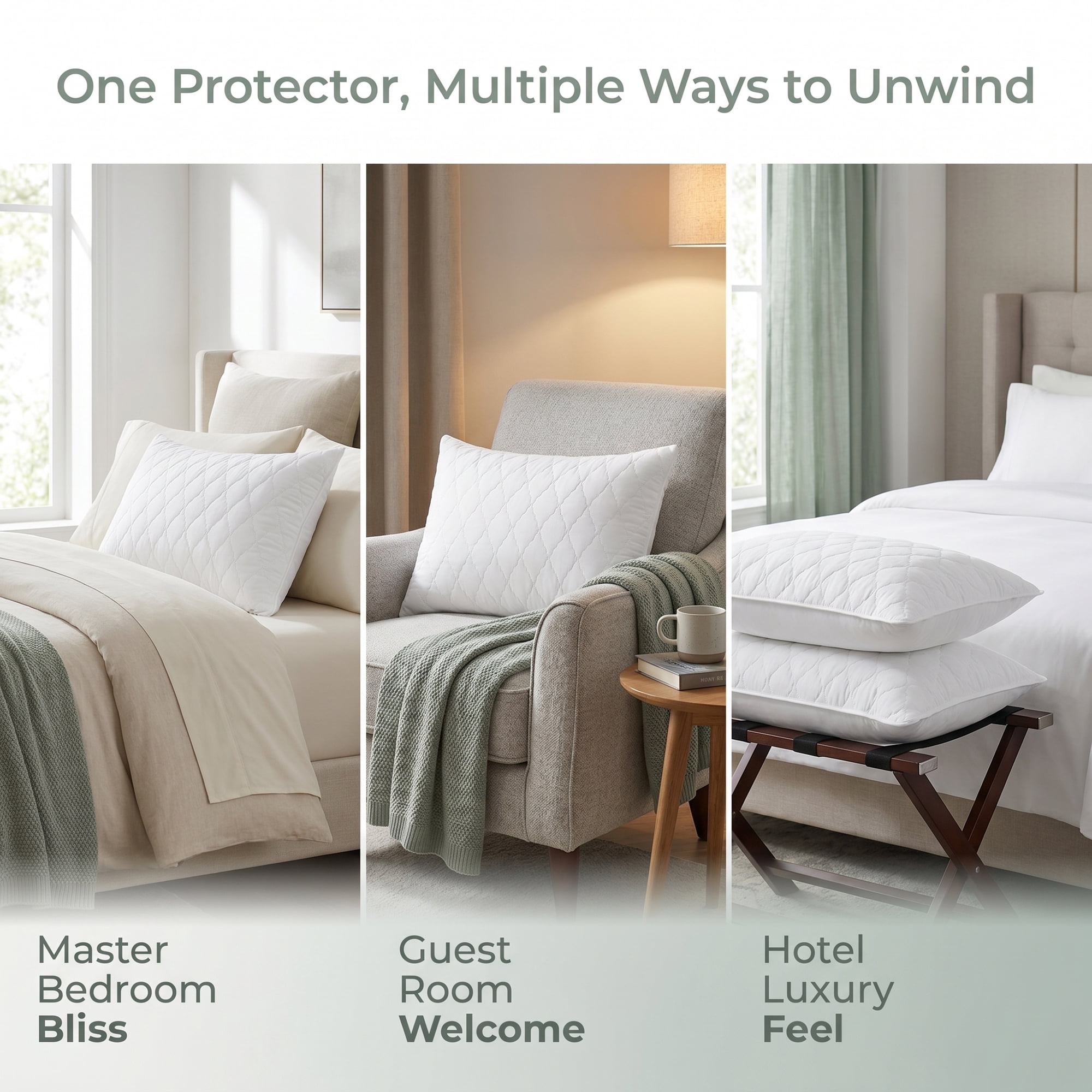 Unique Bargains Breathable Hypoallergenic Envelope Pillow Protectors Jumbo White 20" x 28"
