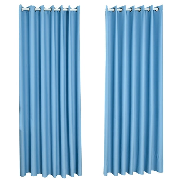 2 cortinas decorativas de moda, cortinas opacas, elegantes cortinas de ventana para el hogar, sala de estar, dormitorio, azul (213x132cm, instalación perforada)