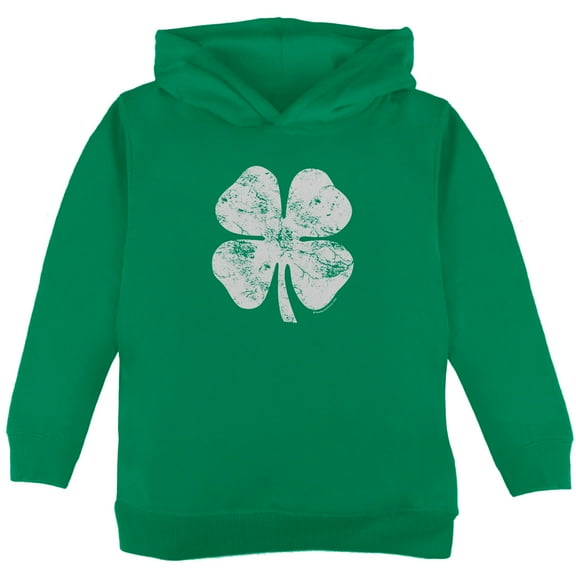 Old Glory Toddler St. Patricks Day Distressed Shamrock Long Sleeve Graphic Hoodie