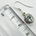 thumbnail image 3 of SilverStarJewel .925 Sterling Silver Beautiful Blue Topaz Earrings 1" Semi Precious Gemstone, 3 of 3