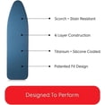 thumbnail image 3 of TIVIT Ironing Board Cover 18 x 49, Performance Grade Titanium Coated Pro Grip Pad & Covers - Superior Scorch & Stain Resistance, High Heat Reflection, 3 Padded Layers 3 Fastener Straps, 3 of 8