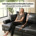 thumbnail image 4 of HOMRELEXA 87" PU Leather Couch, Comfy Deep Seat Sofa for Living Room, with 2 Pillows, Black, 4 of 7
