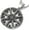 Metal Color: Silver and Black-02, variant on Mens Large Steel Dharma Chakra Pendant Dharma Wheel of Law Symbol Necklace with 30 in Chain