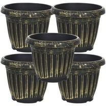 WHAMVOX  5 Pcs Indoor Plant Pots Garden Floral Planter Flowerpot Golden