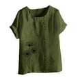 thumbnail image 1 of Birdeem Mode Femmes Été T-Shirt Imprimé Ample Col Rond Manches Courtes Blouse Décontractée, 1 of 1
