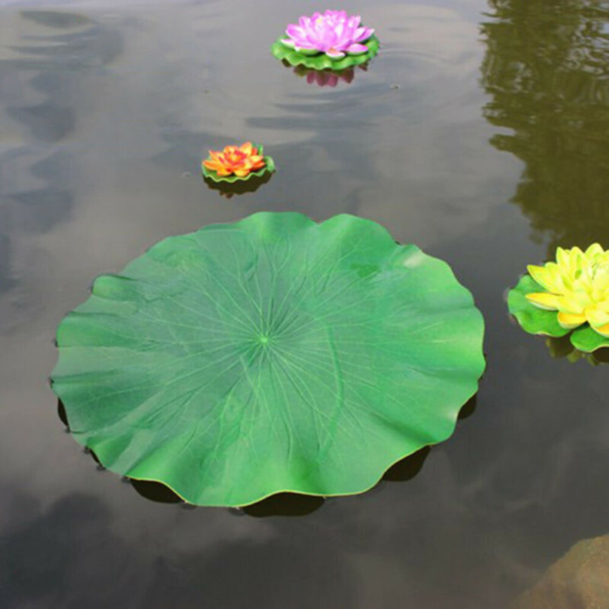 Details about   6PCS Artificial Fake Lotus Leaf Flowers Water Lily Floating Pool Plants Decor
