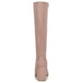 thumbnail image 5 of BLISSFUL STEP Valentine's Women's Knee High Boots Side Zipper Faux Suede Block Chunky Heels Dust Pink 7, 5 of 7
