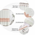 thumbnail image 3 of Extra Long Shower Curtain 72x84 Inch, Orange Striped Shower Curtain Waterproof Bathroom Decor, Abstract Modern Geometric Stripes Fabric Bath Curtain Set Accessories with Hooks, 3 of 7