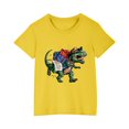 thumbnail image 5 of Odeerbi Kids Boys Girls T-shirt Dinosaur Print Short Sleeve Cotton Tee Tops Kids Fashion Cute Round Neck Cartoon Print Tees Yellow, 5 of 5