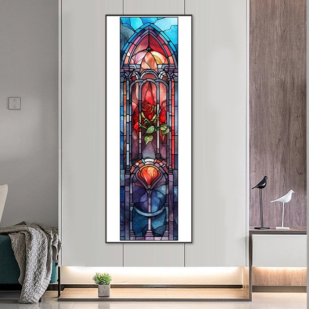 Cuadros Decorativos Kit de pintura por números DIY Roses Oil Art Picture Craft Home Wall Decor (H1749B) Wdftyju embutido en tela