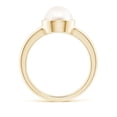 thumbnail image 2 of ANGARA Bezel-Set Round Freshwater Cultured Pearl Solitaire Engagement Ring in 14K Yellow Gold for Women | June Birthstone, Birthday, Anniversary, Jewelry Gift for Women | Pearl Ring, 2 of 8