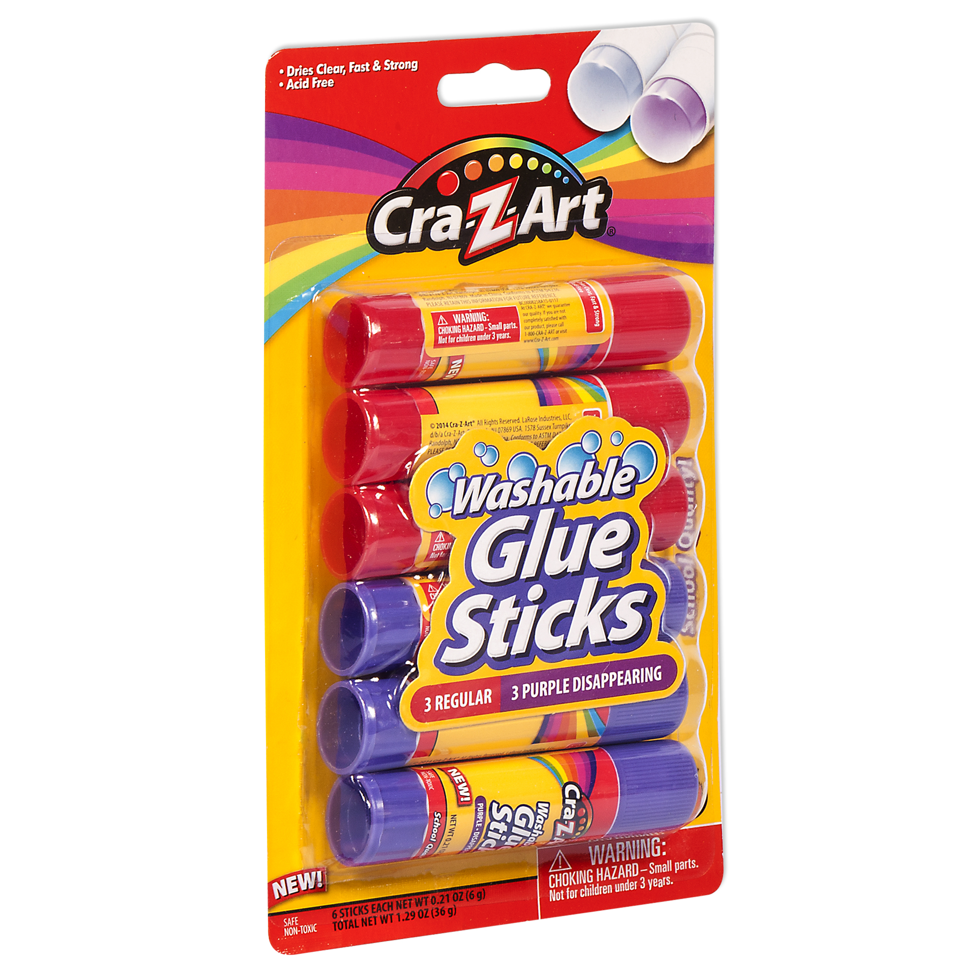 Cra-Z-Art Washable Glue Sticks, Disappearing Purple, 6 Count, Total Weight 1.29oz - image 3 of 9