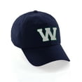 thumbnail image 1 of Customized Letter Intial Baseball Hat A to Z Team Colors, Navy Cap Green White Letter W, 1 of 4