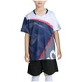 thumbnail image 1 of Zpanxa Boys Summer Outfits Kids Gradient Basketball Suit Set Training Kit Sweat Absorbing Side Pockets Sports Suit 5 Years, 1 of 4
