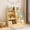 Natural, variant on Kids Bookshelf, 4-Tier Wooden Bookcase With 2 Shelves And Toy Storage Bin, MDF Board For Books And Toys Display In Childrens Room Playroom Nursery, 34.65 x 15.75 Inch White