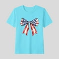 thumbnail image 2 of ZACPNCV Kids Flag Shirts USA Flag Stars Stripes Graphic Blouse Patriotic Shirt 4th of July T Shirt Summer Tops Tee Light Blue 7-8 Years, 2 of 5