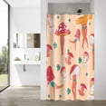 thumbnail image 4 of Stall Shower Curtain 36Wx72HInch, Red Cartoon Mushroom Shower Curtain Set, Orange Funny Cat Kids Shower Curtain with Hooks Water Resistant Polyester Fabric for Bathroom Decor, 4 of 4