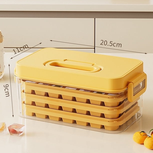 Molde portátil for hacer hielo con tapa, bandeja for cubitos de hielo de gran capacidad for un fácil almacenamiento de hielo