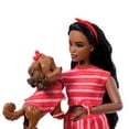 thumbnail image 4 of Barbie Twinning Looks Fashion Doll with Pet Dog, Matching Red Clothes & Accessories, Black Hair, 4 of 6