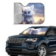 thumbnail image 4 of Fuzoiu Cute Animal Couple Print Car Windshield Sun Shade,Block Uv Rays Sunshade,Foldable Front Window Sun Visor Protector for Car,SUV,Truck-Keep Vehicle Cool-Cute Animal Couple, 4 of 8