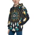 thumbnail image 2 of Kdxio Boho Dreamcatcher Pattern Boys Athletic Unisex Boys Girls Hoodie with Pocket Sweatshirts-Large, 2 of 6