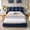 Dark Blue, variant on Upholstered Bed Frame Queen Size Modern Minimalist, Segmented Plump Headboard with Shiny Velvet Fabric and Sturdy Leg Support for Bedroom, Beige