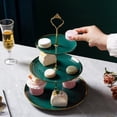 thumbnail image 6 of 3-Tier Dessert Stand | European-Style Luxury Snack Tray | Multi-Level Fruit & Candy Dish for Coffee Table | Plastic, 38x25x25cm, 6 of 6