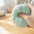 thumbnail image 3 of Pineapple Bun Crunchy Squishy Toy, Sky Blue Grid Style Stress Ball with Hanging Loop, Slow Rising Fidget Toy, Stress Relief Sensory Toy for Kids Adults, Party Favor Gift, 3 of 5