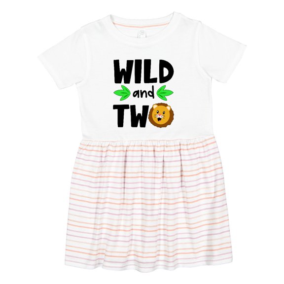 Inktastic Wild and Two Cute Lion Birthday Girls Toddler Dress